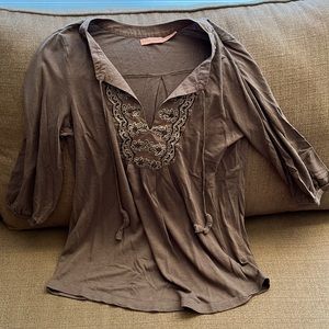 Juicy Couture Gray Flowly Blouse small